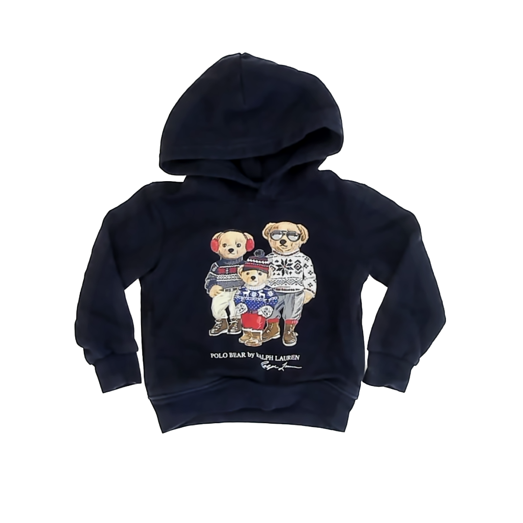 Ralph Lauren Unisex Navy Polo Bears Hoodie Size: 3T Navy Polo Bears