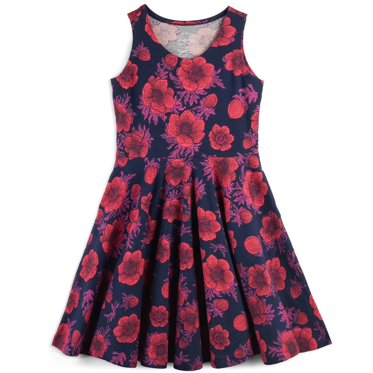 Mightly Girls Navy Poppy Dress Size: 6-14 Years Navy Poppy