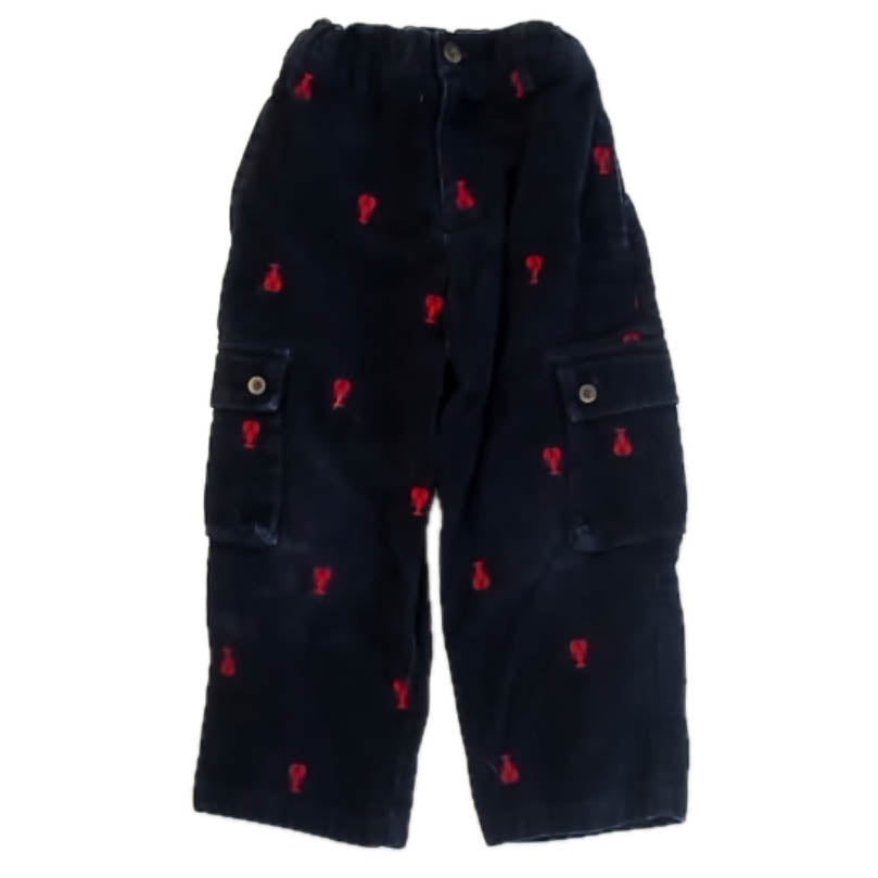 Hartstrings Boys Navy | Red Lobsters Corduroy Pants Size: 4T Navy | Red Lobsters