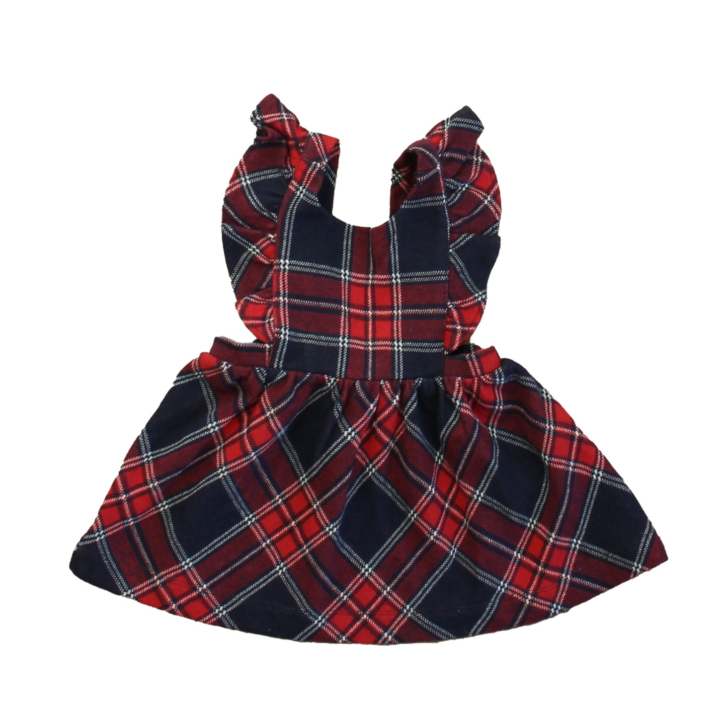 Janie and Jack Girls Navy | Red Plaid Jumper Size: 3-6 Months Navy | Red Plaid