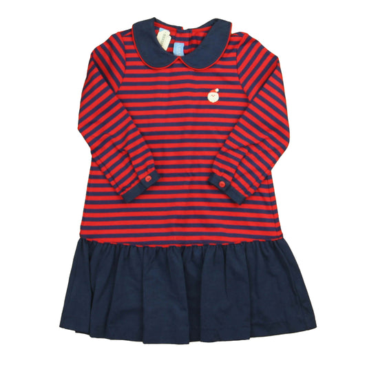 Anavini Girls Navy | Red Santa Dress Size: 4T Navy | Red Santa