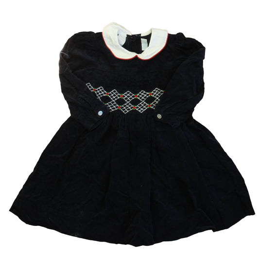 Beth Terrell by Johnston Girls Navy | Red Smocked Dress Size: 2T Navy | Red Smocked