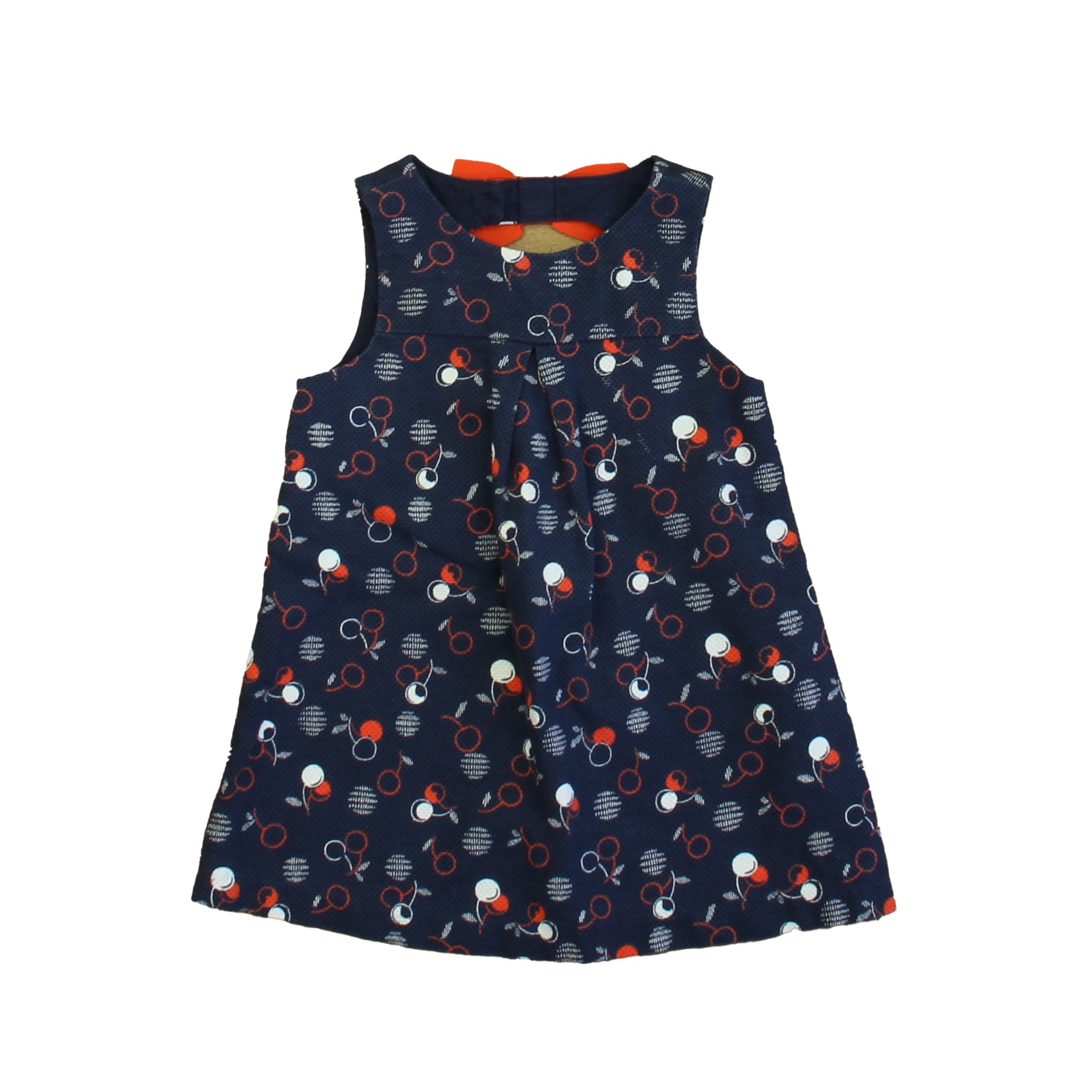 Janie and Jack Girls Navy | Red | White Cherries Dress Size: 12-18 Months Navy | Red | White Cherries