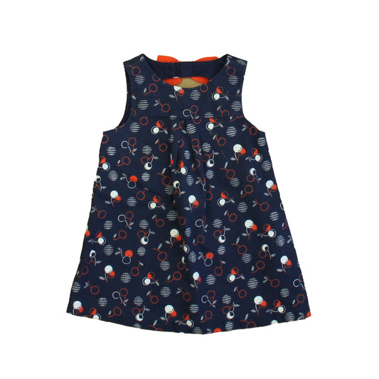 Janie and Jack Girls Navy | Red | White Cherries Dress Size: 12-18 Months Navy | Red | White Cherries