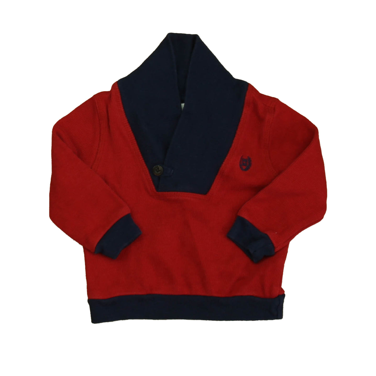 Chaps Boys Navy | Red Long Sleeve Shirt Size: 6 Months Navy | Red