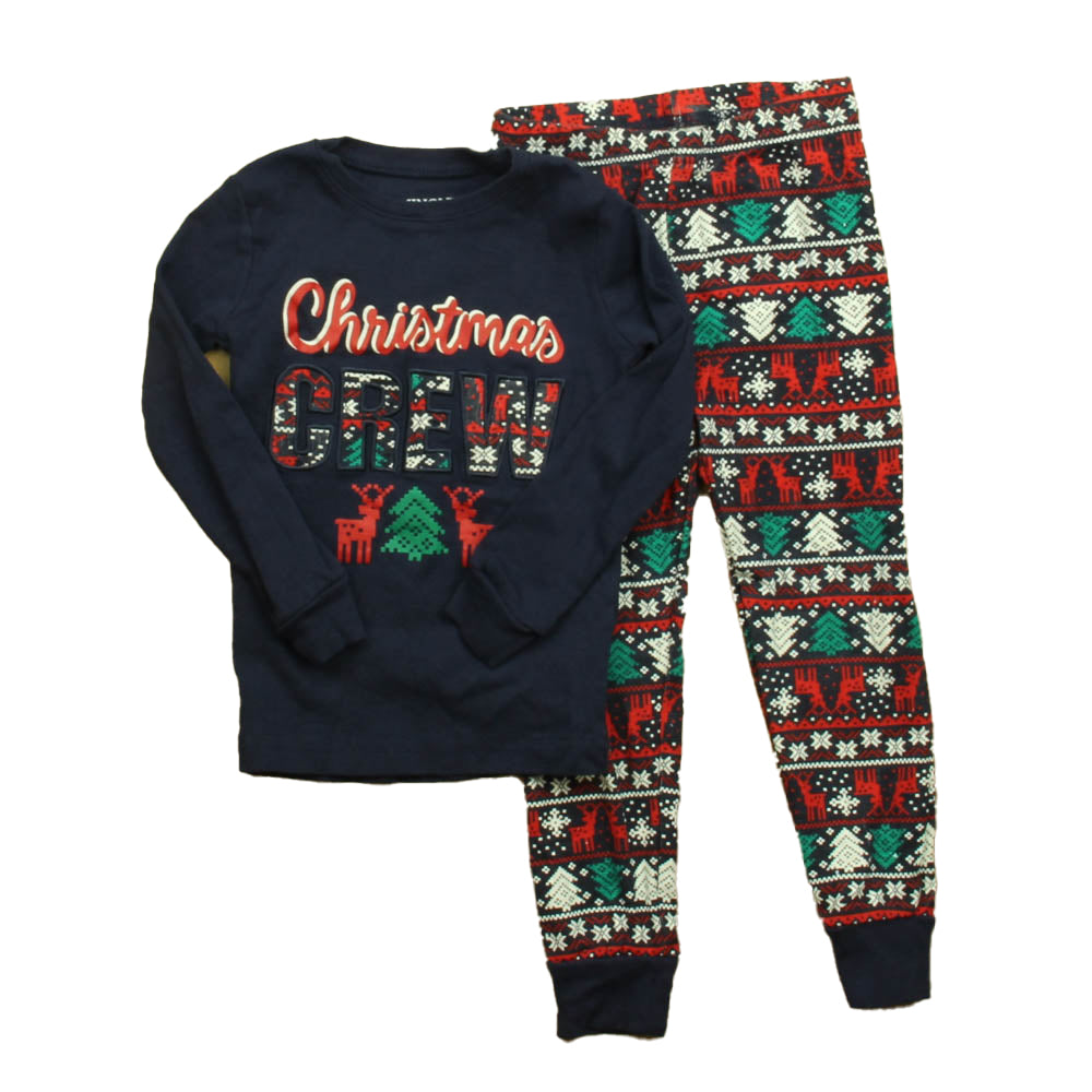 Jingles & Joy Girls Navy | Red 2-piece Pajamas Size: 4T Navy | Red