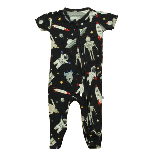 Little Bum Bums Boys Navy Robots 1-piece Non-footed Pajamas Size: 9-12 Months Navy Robots