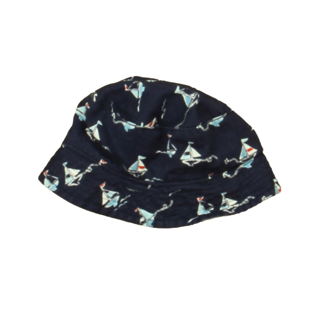 Janie and Jack Boys Navy Sailboats Sun Hat Size: 0-3 Months Navy Sailboats