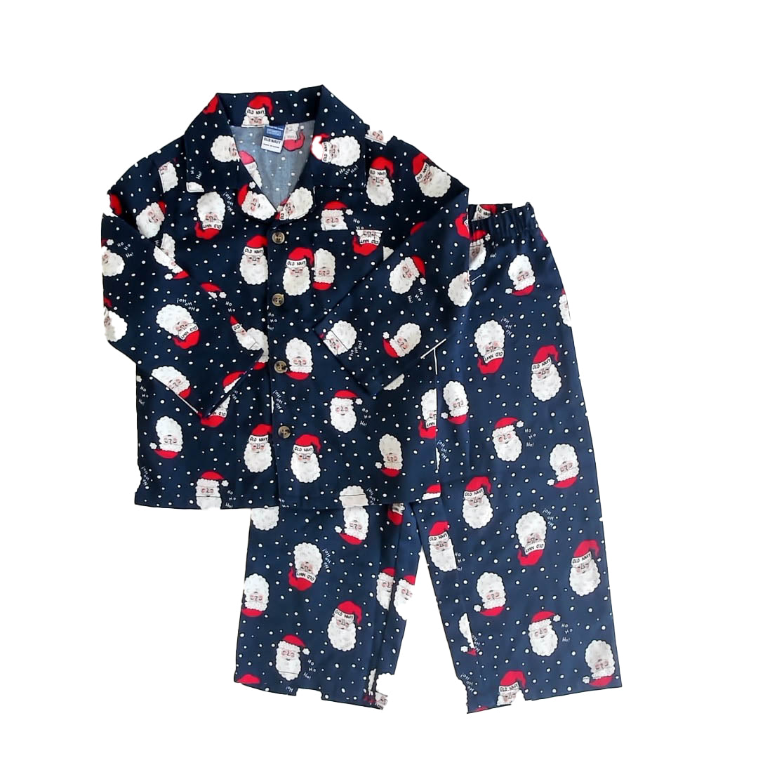 Old Navy Boys Navy Santa 2-piece Pajamas Size: 2T Navy Santa