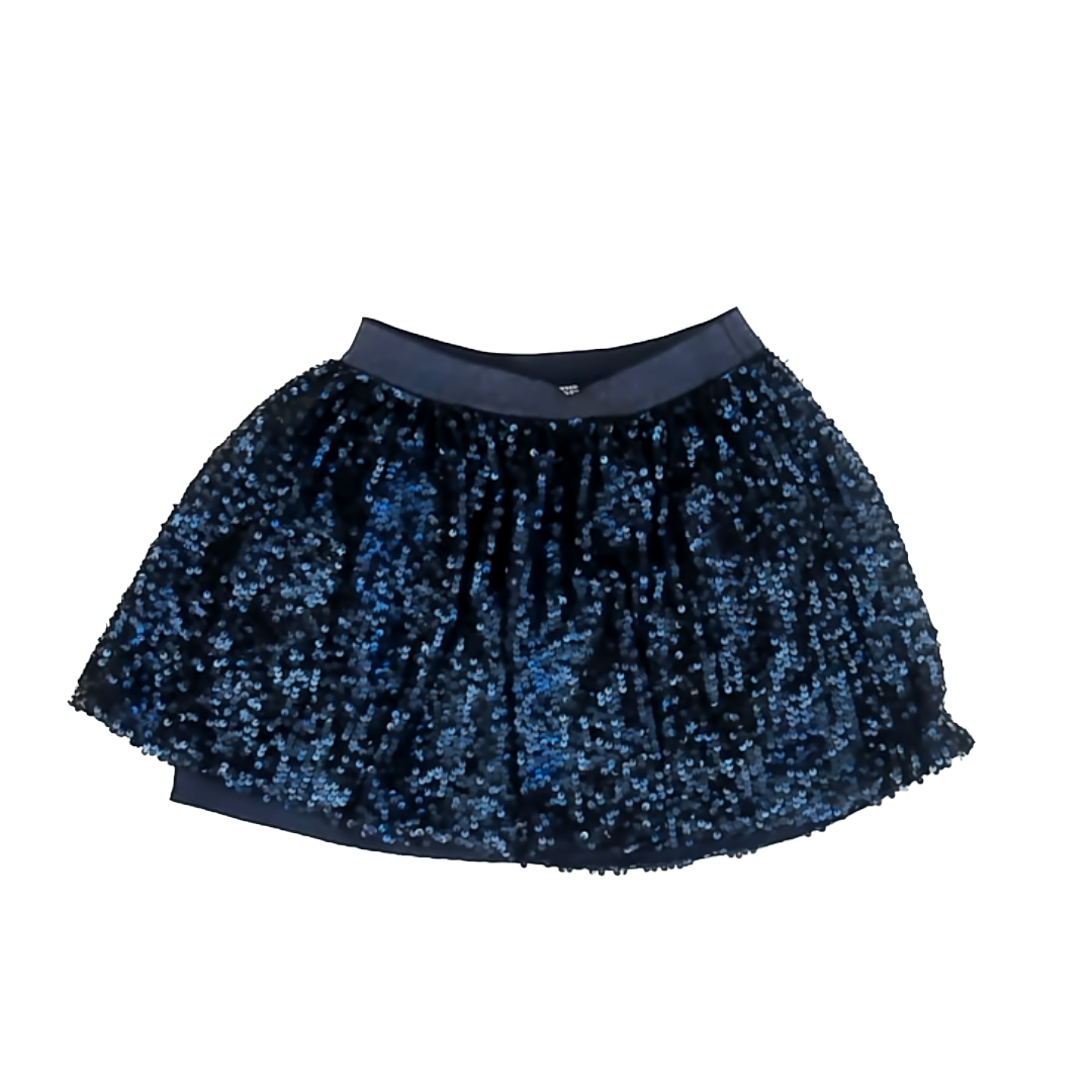 Cat & Jack Girls Navy Sequin Skirt Size: 7-8 Years Navy Sequin