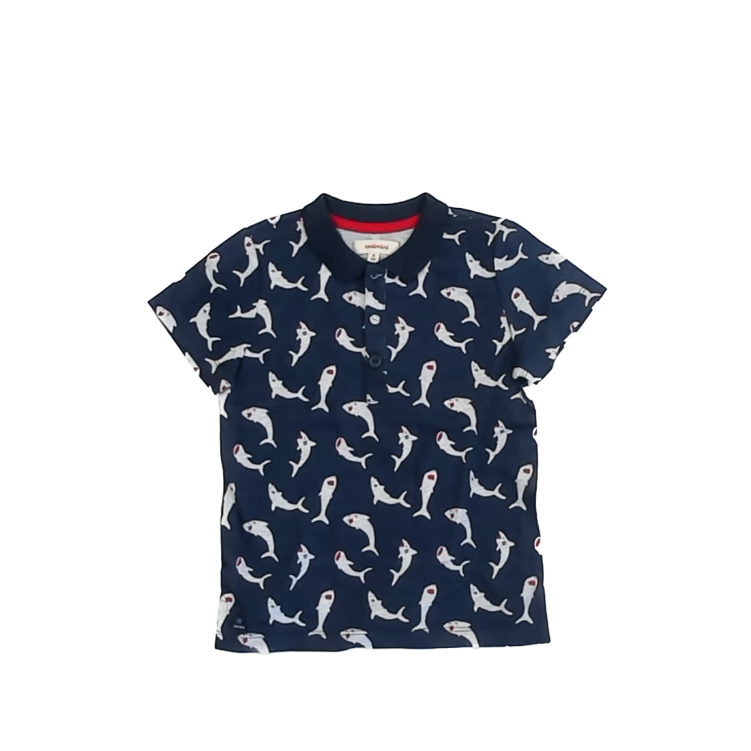 Catimini Boys Navy | Shark Polo Shirt Size: 4T Navy | Shark