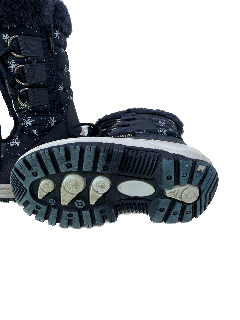 Fantiny Girls Navy Snowflakes Boots Size: (EU 23) Little kid 7 Navy Snowflakes