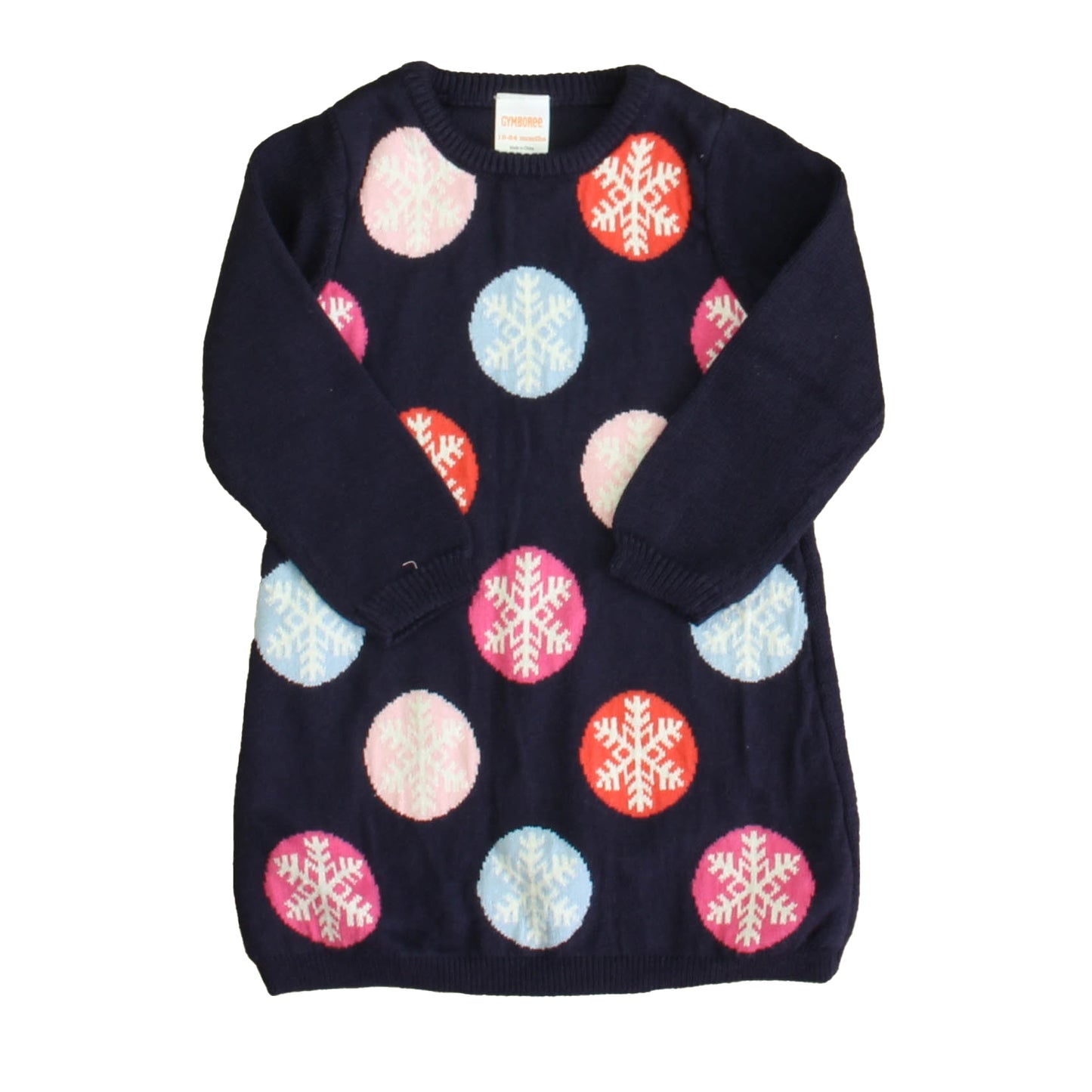 Gymboree Girls Navy Snowflakes Sweater Dress Size: 18-24 Months Navy Snowflakes