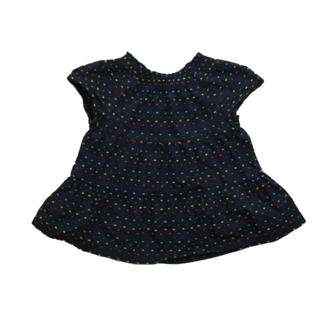 Hanna Andersson Girls Navy Specks Blouse Size: 3T Navy Specks