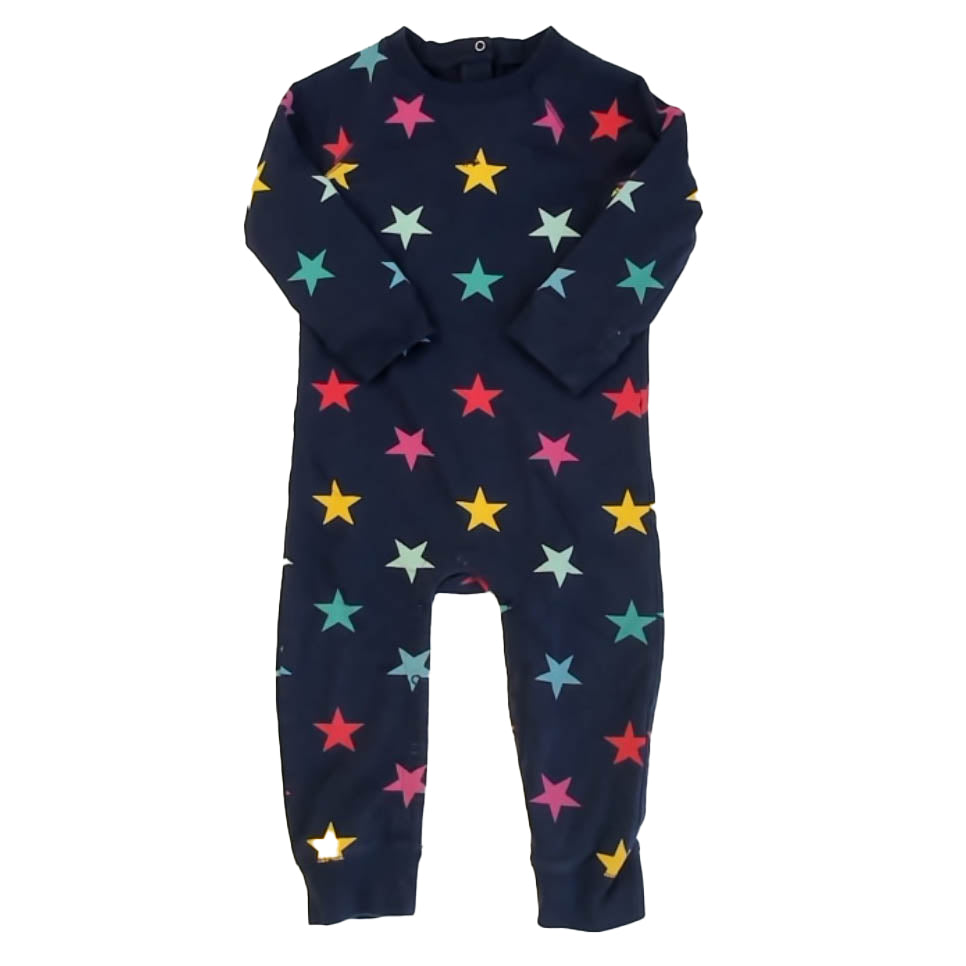 Primary.com Girls Navy Stars Long Sleeve Outfit Size: 18-24 Months Navy Stars