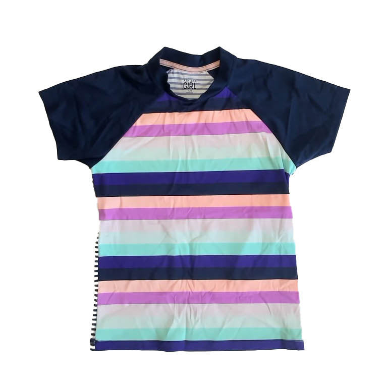 Athleta Girls Navy Stripe Rashguard Size: 14 Years Navy Stripe