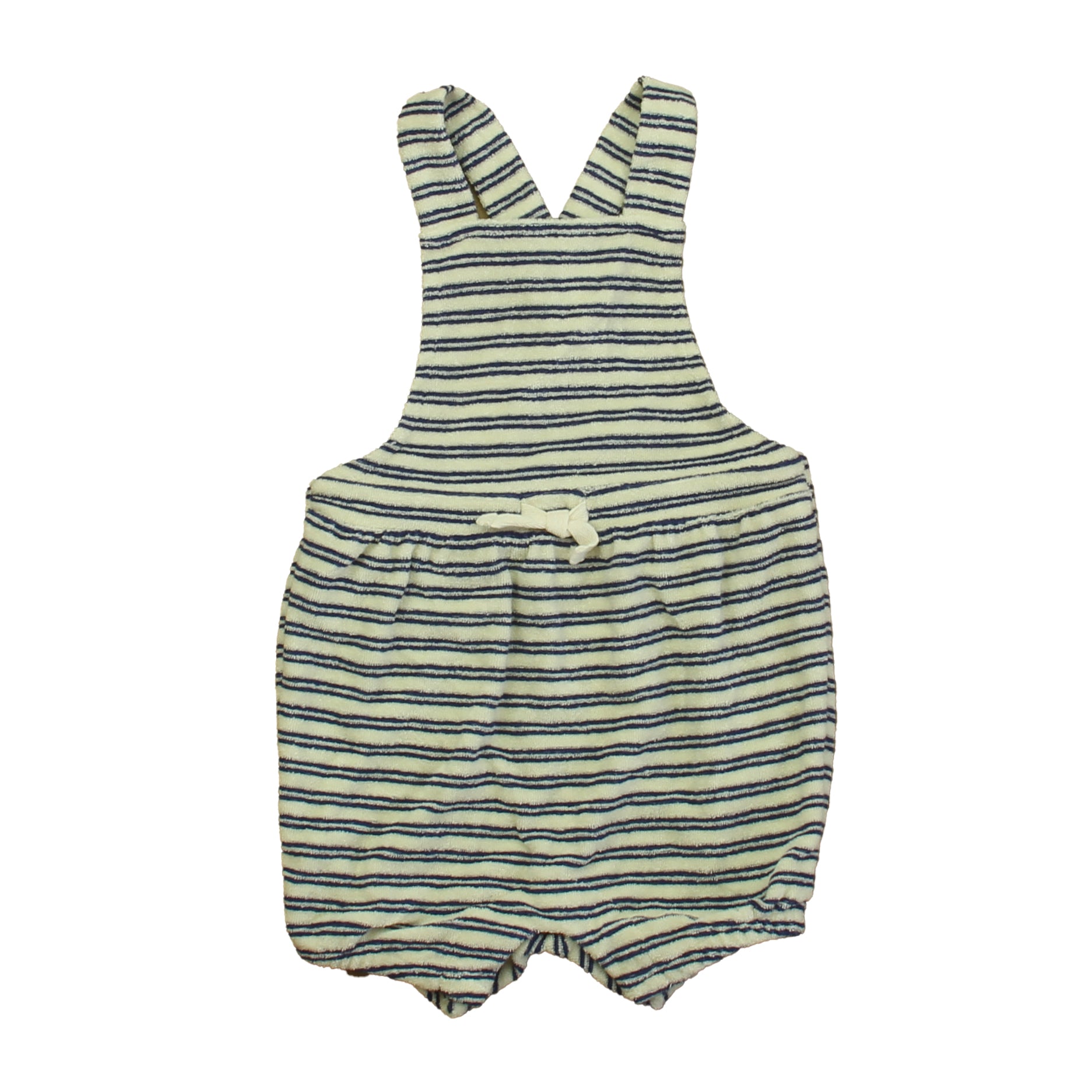 Janie and Jack Girls Navy Stripe Romper Size: 6-12 Months Navy Stripe
