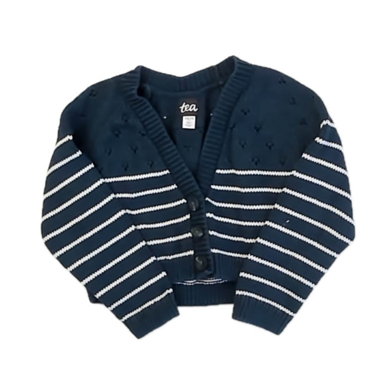 Tea Collection Girls Navy Stripe Cardigan Size: 2-3T Navy Stripe