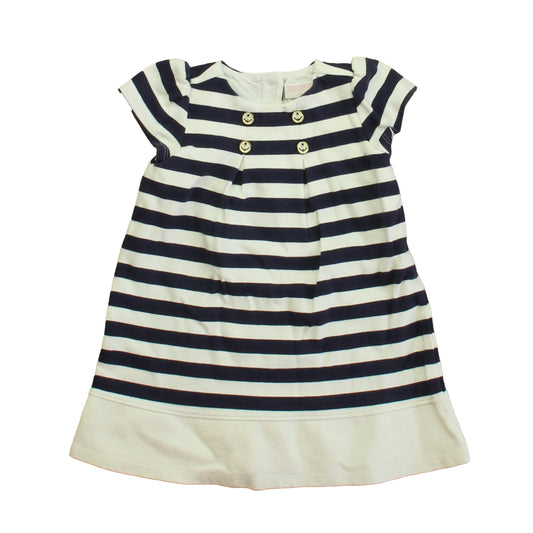Janie and Jack Girls Navy Stripe Dress Size: 12-18 Months Navy Stripe