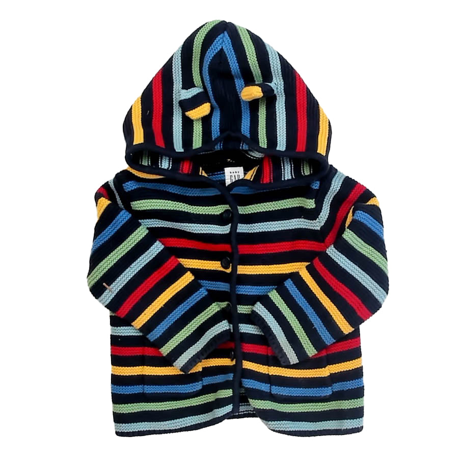 Gap Boys Navy Stripe Cardigan Size: 12-18 Months Navy Stripe