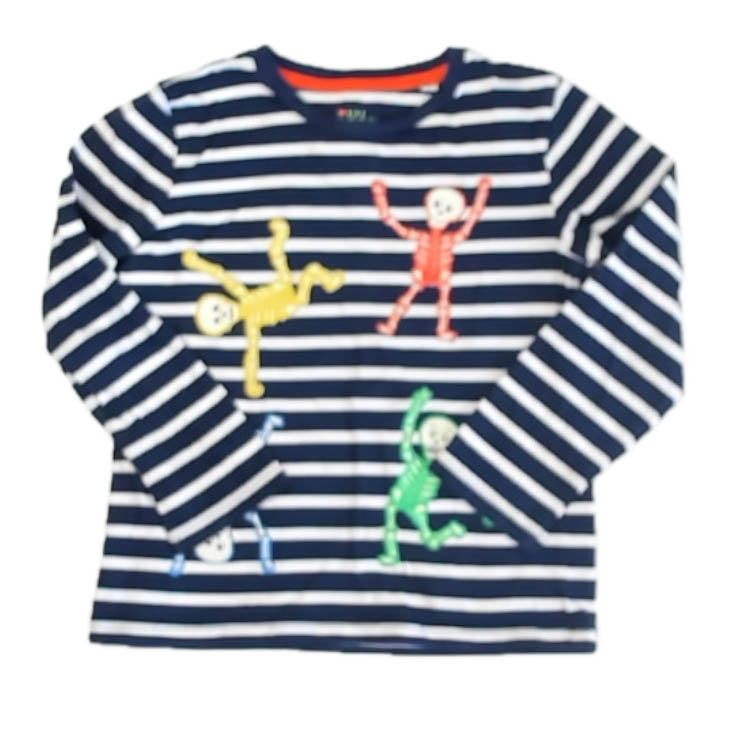 Boden Boys Navy Stripe Long Sleeve T-Shirt Size: 4-5T Navy Stripe