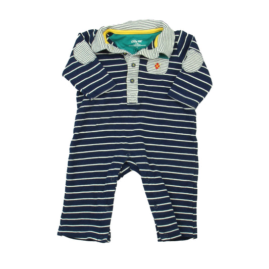 Little Me Boys Navy Stripe Long Sleeve Outfit Size: 6 Months Navy Stripe