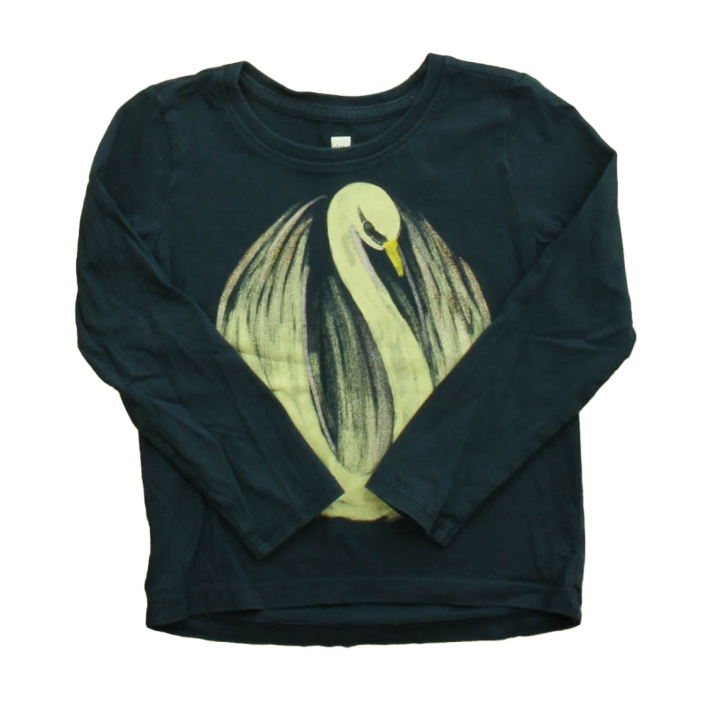 Tea Girls Navy | Swan Long Sleeve T-Shirt Size: 3T Navy | Swan