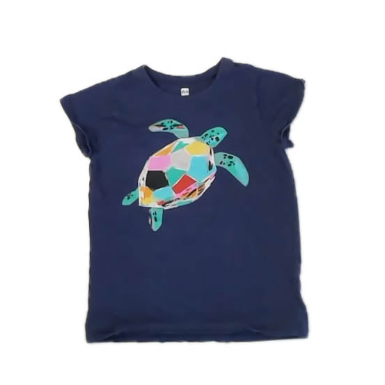 Tea Collection Girls Navy Turtle T-Shirt Size: 8 Years Navy Turtle
