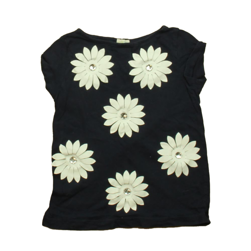 Crewcuts Girls Navy | White Flowers T-Shirt Size: 4-5T Navy | White Flowers