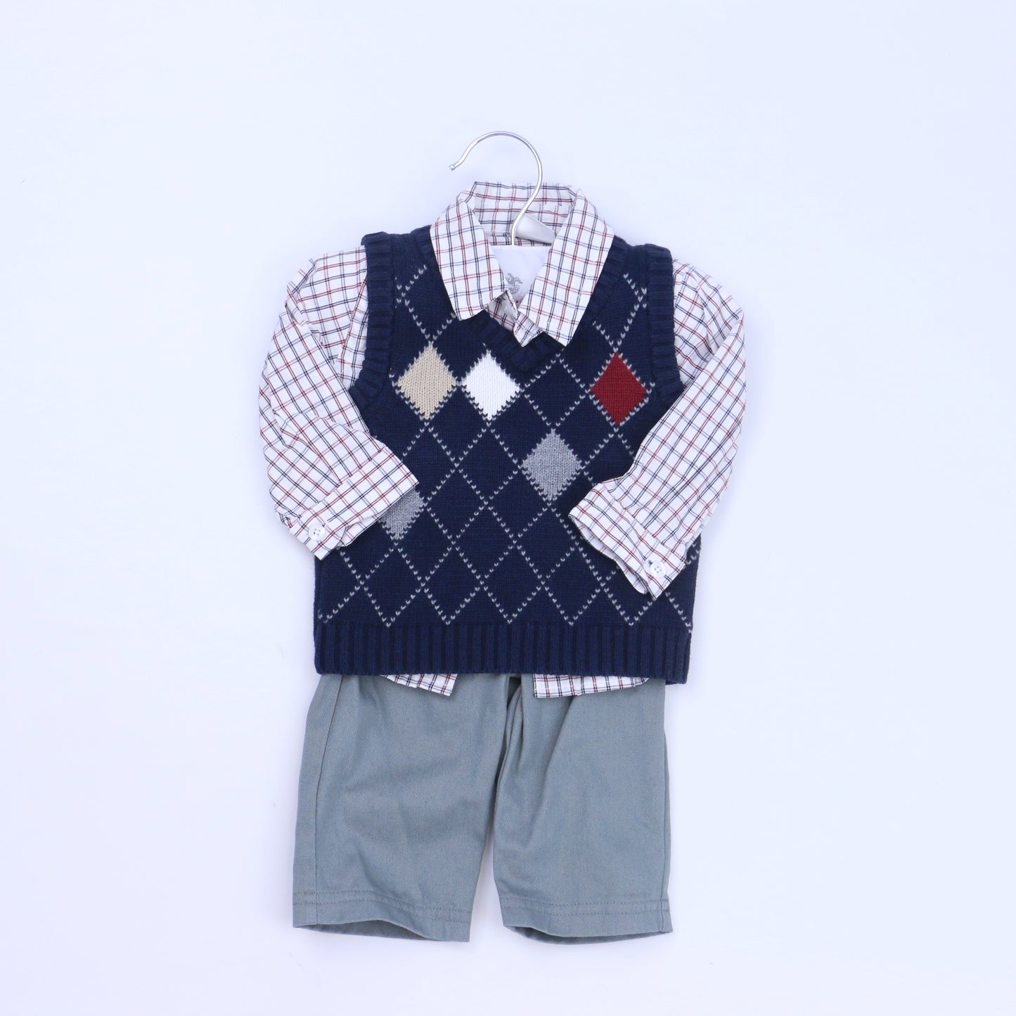 FAO Boys Navy | White | Gray Apparel Sets Size: 6 Months Navy | White | Gray