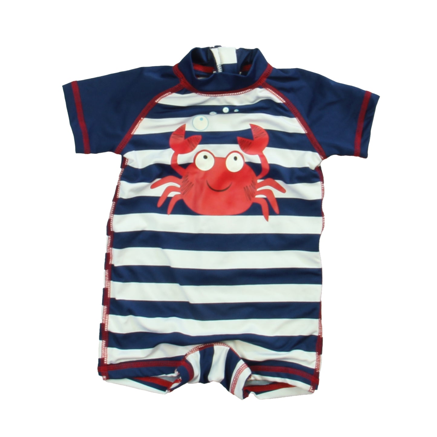 Wippette Kids Boys Navy | White | Red Crab 1-piece Swimsuit Size: 0-6 Months Navy | White | Red Crab