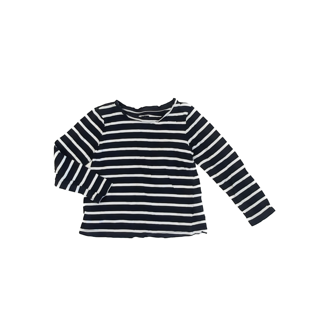 Gap Girls Navy | White Stripe Long Sleeve T-Shirt Size: 5T Navy | White Stripe