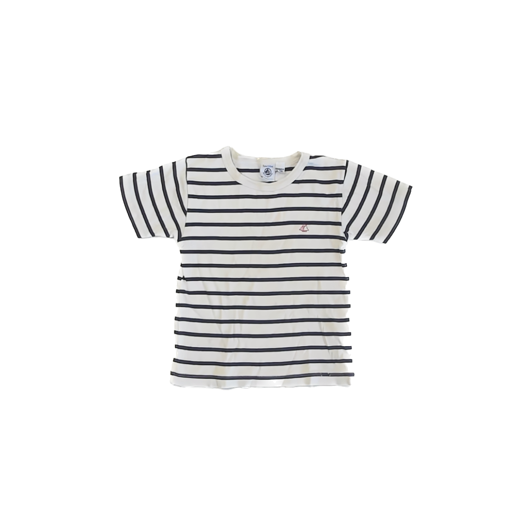 Petite Bateau Unisex Navy | White Striped T-Shirt Size: 5T Navy | White Striped