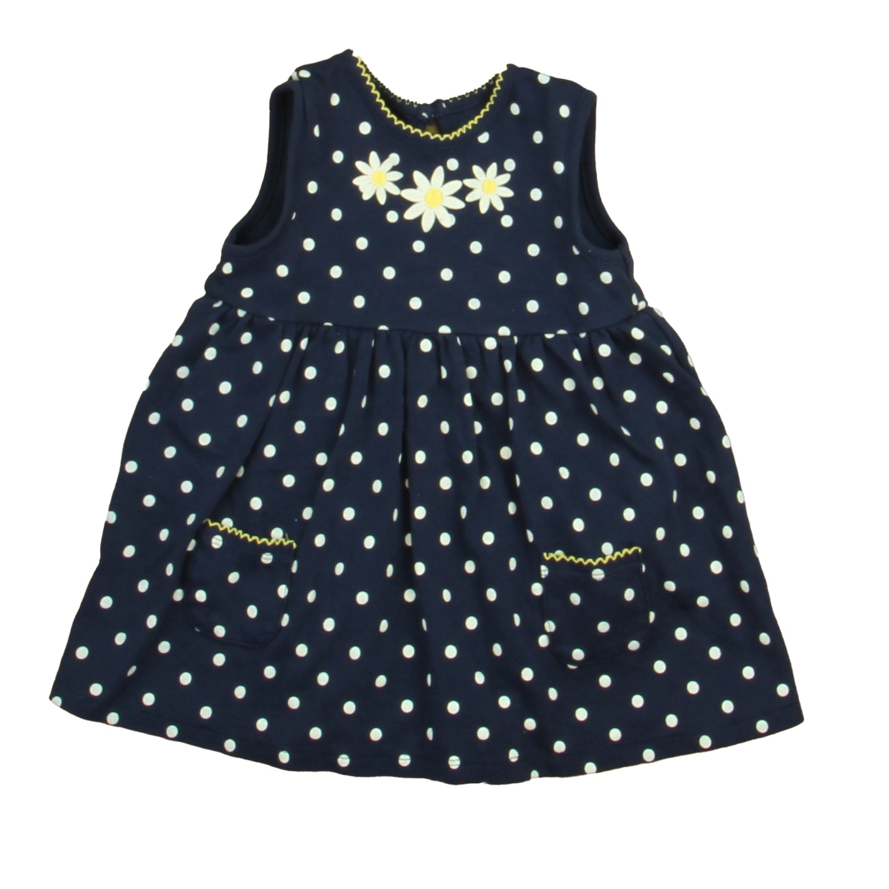 Little Me Girls Navy | White | Yellow Dress Size: 24 Months Navy | White | Yellow
