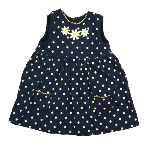 Little Me Girls Navy | White | Yellow Dress Size: 24 Months Navy | White | Yellow