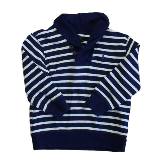 Ralph Lauren Boys Navy | White Long Sleeve Shirt Size: 3T