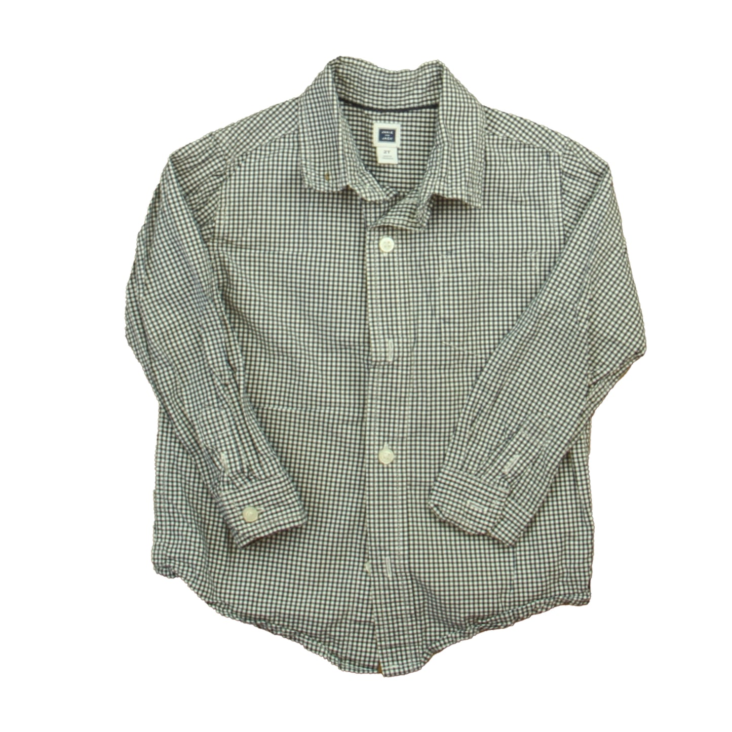 Janie and Jack Boys Navy | White Button Down Long Sleeve Size: 2T Navy | White