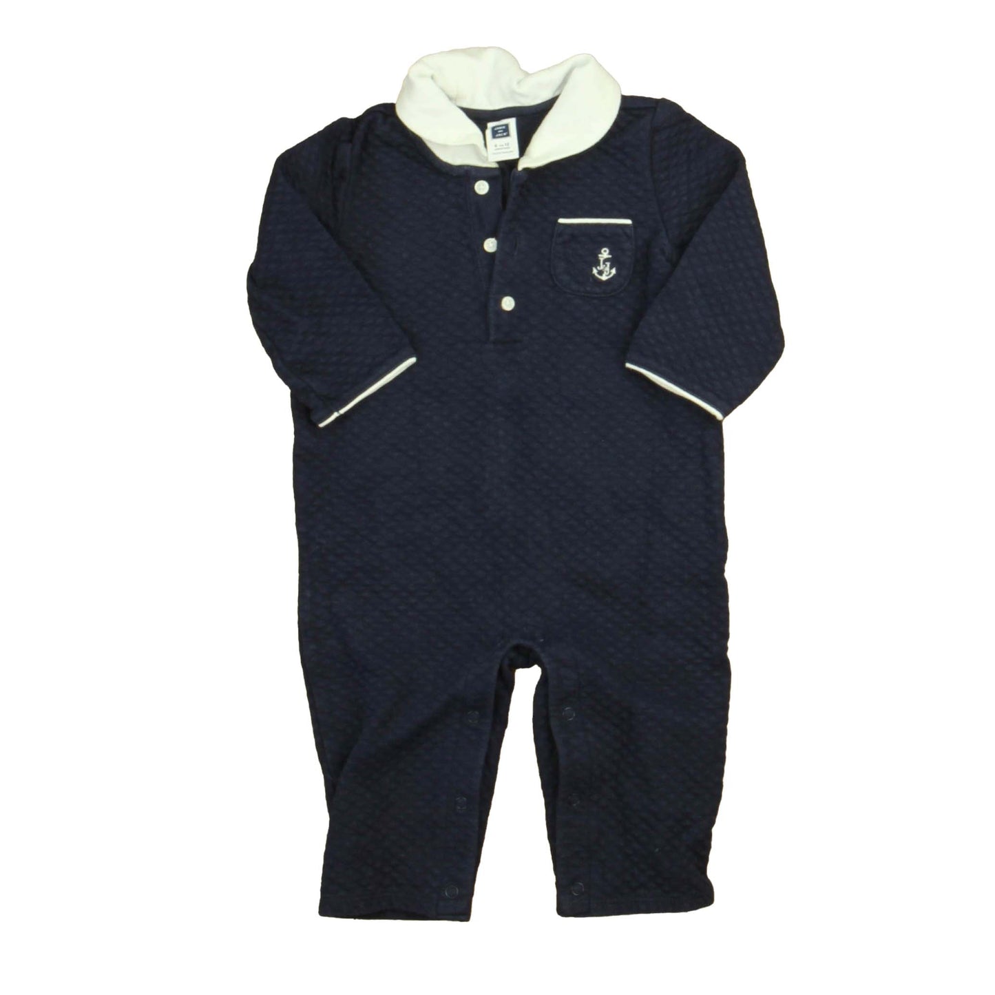 Janie and Jack Boys Navy | White Long Sleeve Outfit Size: 6-12 Months Navy | White