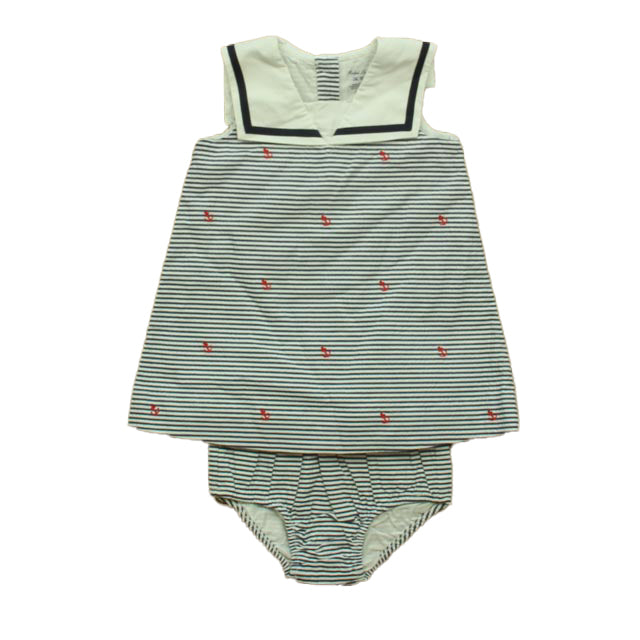 Ralph Lauren Girls Navy | White Dress Size: 3 Months Navy | White
