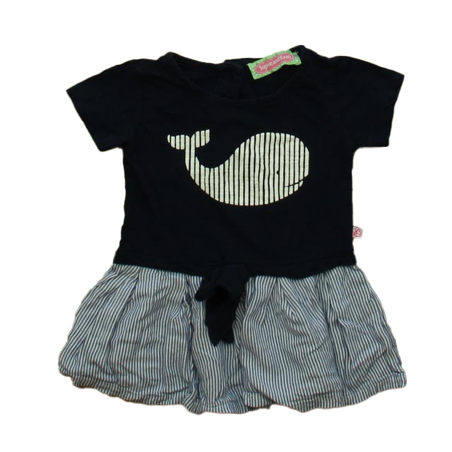 Sophie and Sam Girls Navy | White Dress Size: 12 Months Navy | White