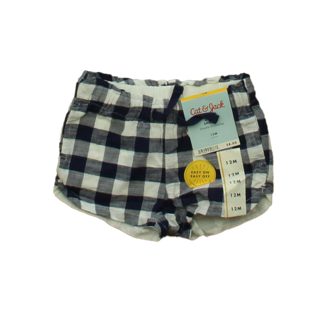 Cat & Jack Girls Navy | White Shorts Size: 12 Months Navy | White
