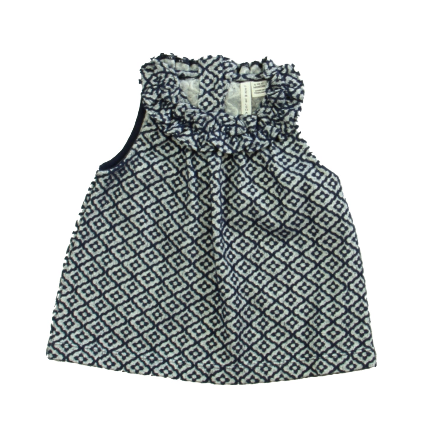 Janie and Jack Girls Navy | White Blouse Size: 6-12 Months Navy | White