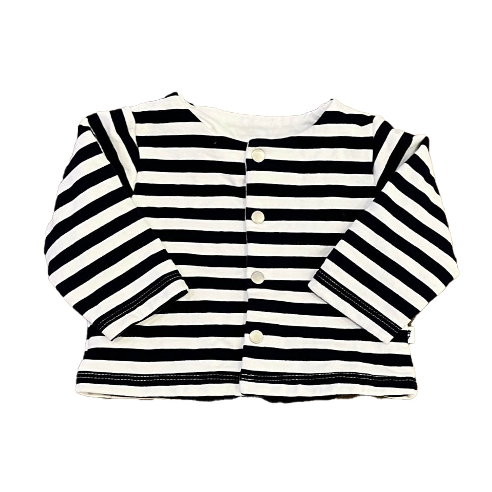 Jacadi Unisex Navy | White Cardigan Size: 3 Months Navy | White