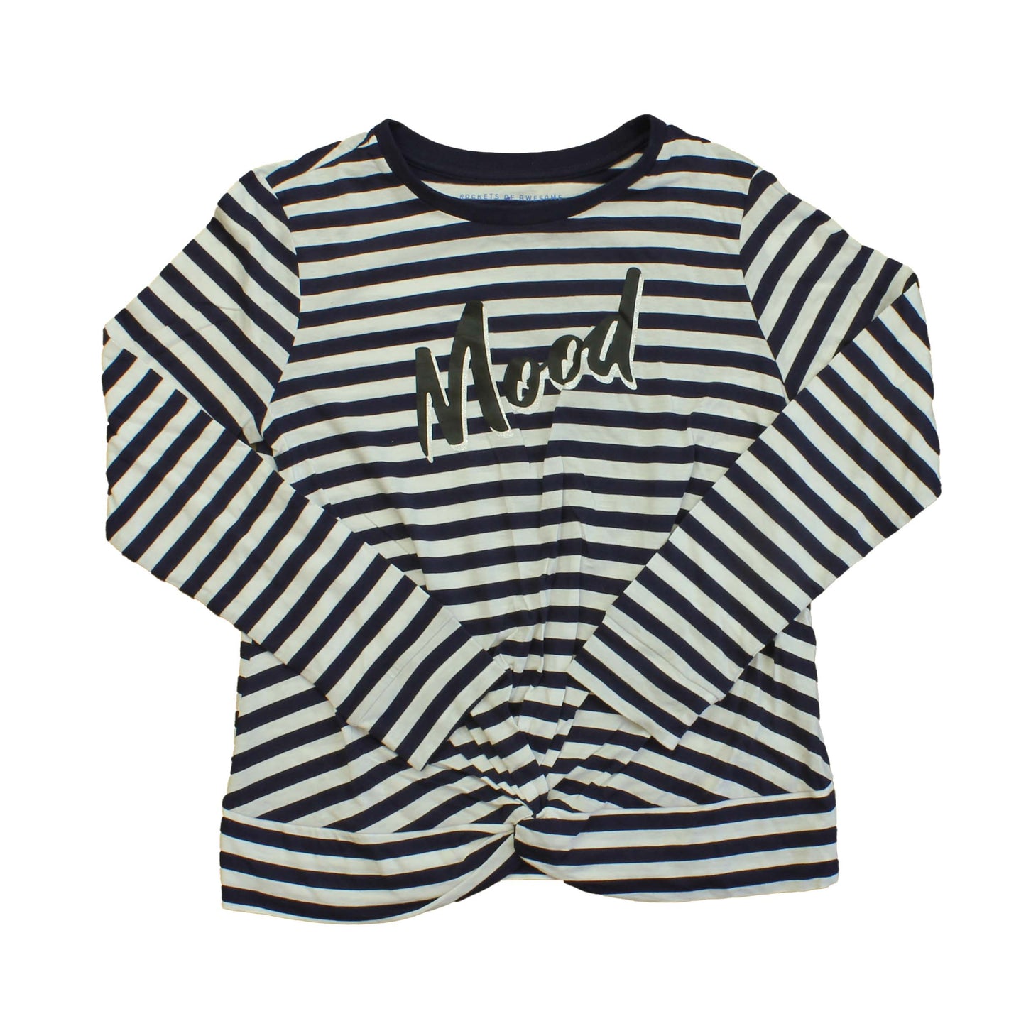 Rockets Of Awesome Girls Navy | White Long Sleeve T-Shirt Size: 12 Years Navy | White