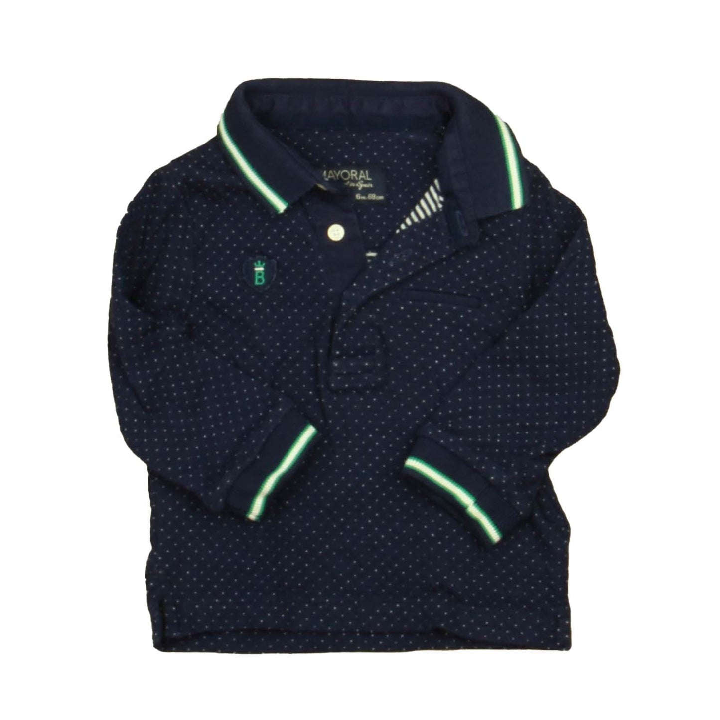 Mayoral Boys Navy | White Rugby Shirt Size: 6 Months Navy | White