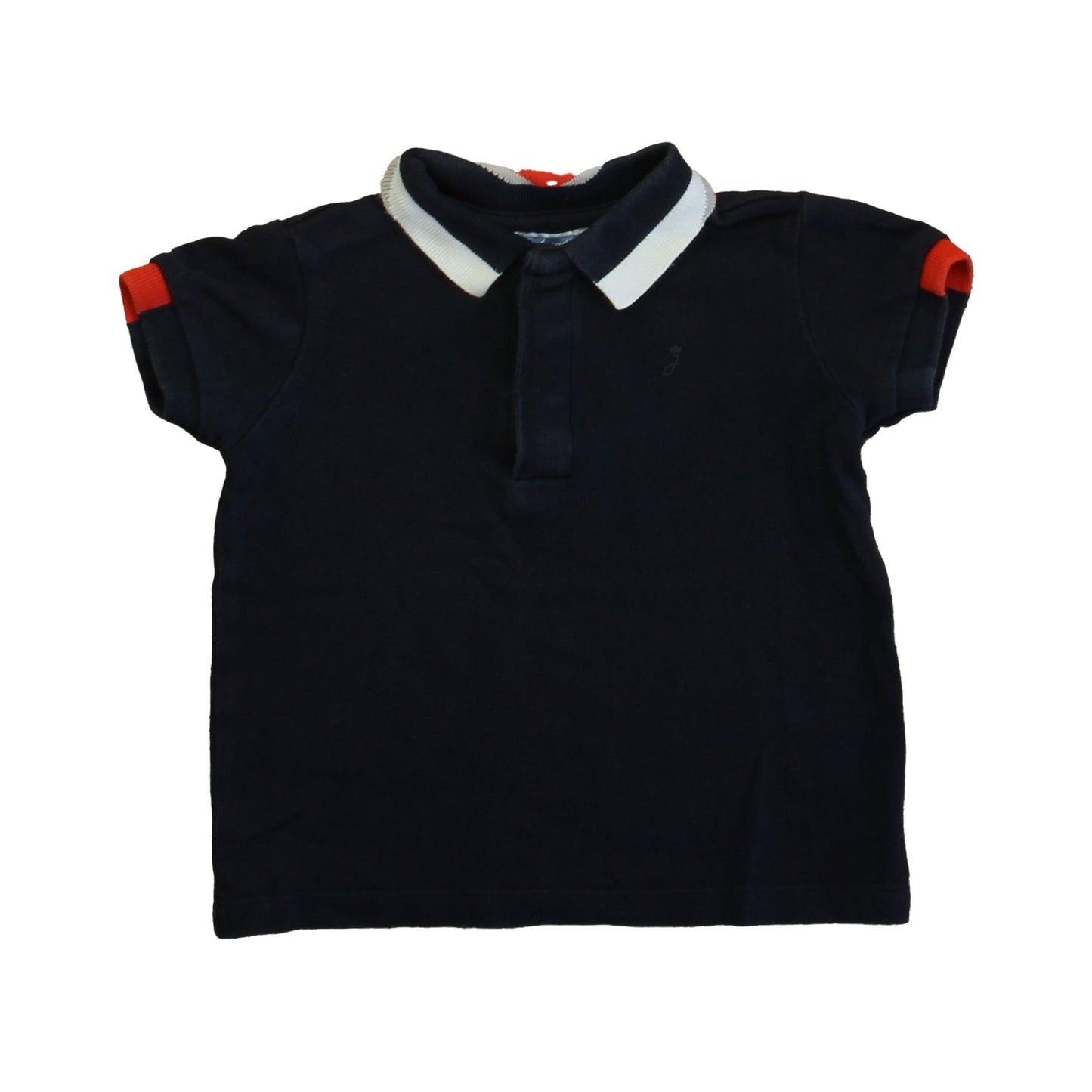 Jacadi Boys Navy | White Polo Shirt Size: 3T Navy | White