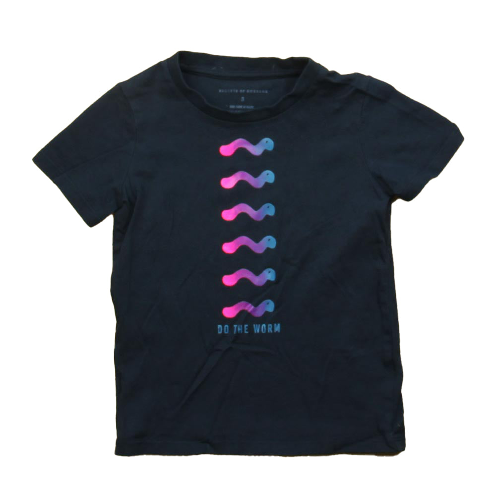 Rockets Of Awesome Boys Navy | Worms T-Shirt Size: 3T Navy | Worms
