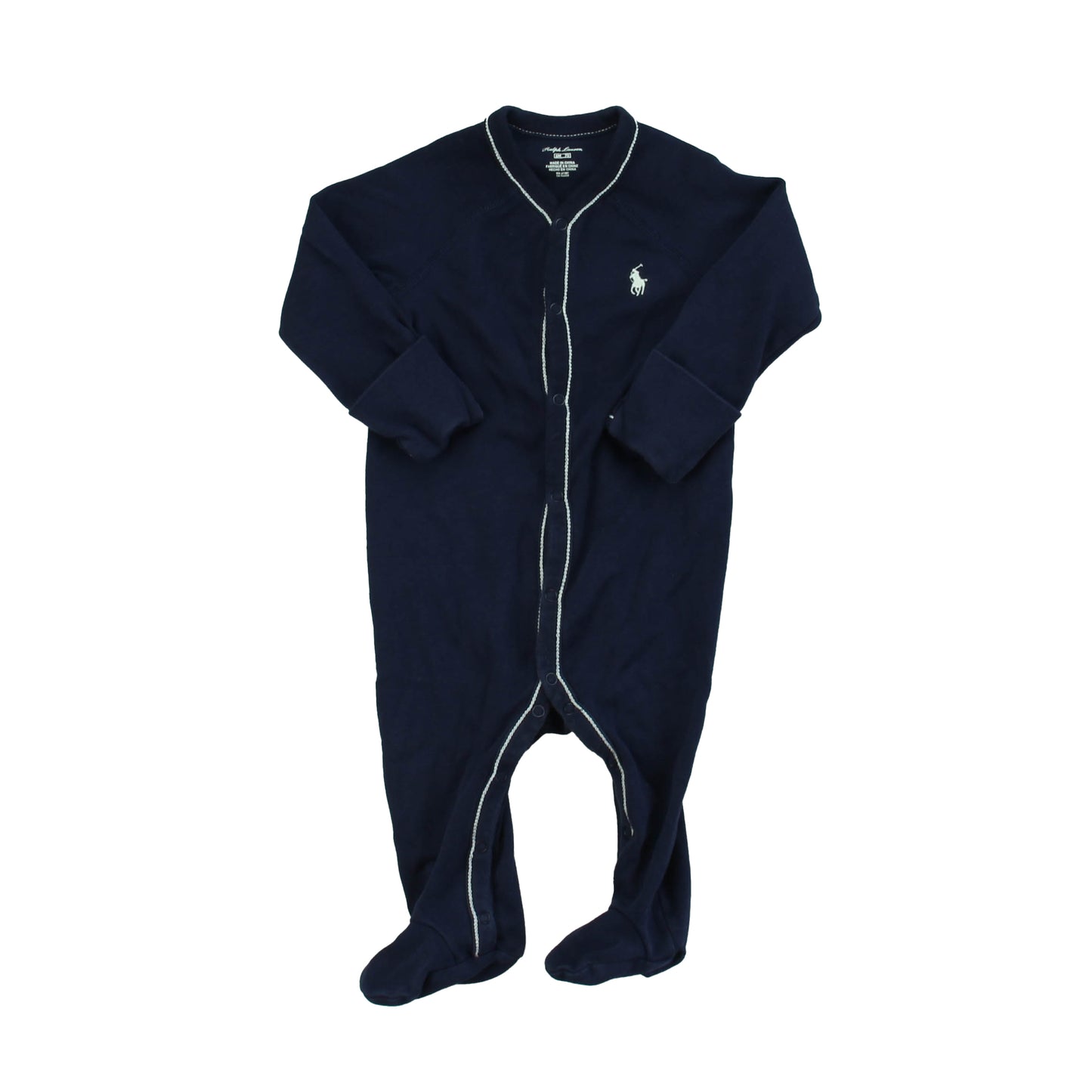 Polo by Ralph Lauren Boys Navy 1-piece footed Pajamas Size: 6M Navy