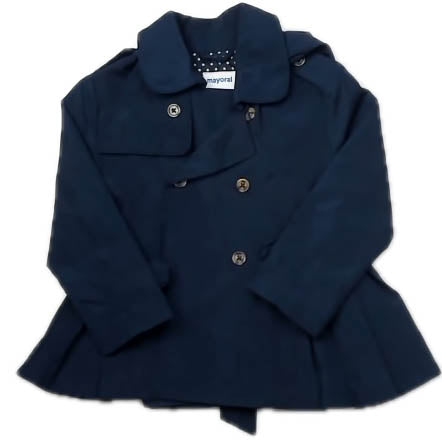 Mayoral Girls Navy Rain Coat Size: 2T Navy