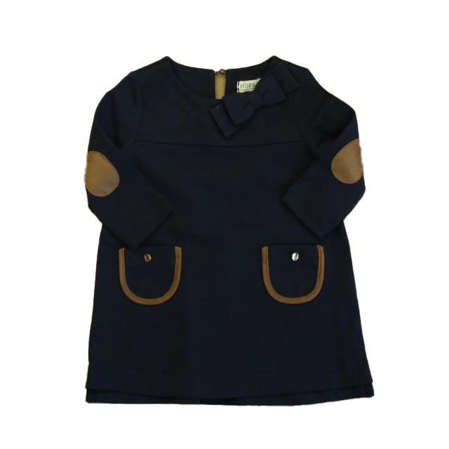 Hope & Henry Girls Navy Dress Size: 6-12 Months Navy